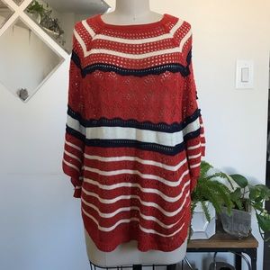 Vintage inspired 70s Crocket Knitted Top